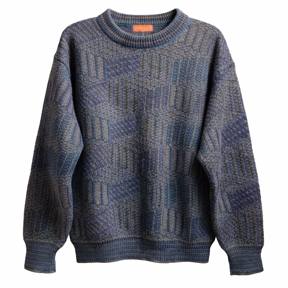 Vtg GRAHAM & GUNN 100% Wool Chunky Crewneck Sweater Sz M Fisherman Grandpacore